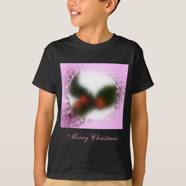 Frosty Pink Holly T-Shirt (Front)
