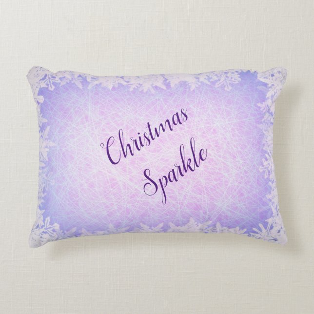 Frosty purple Christmas sparkle Accent Pillow (Front)