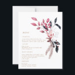 frosty red winter floral Wedding Dinner Menu card<br><div class="desc">Our "frosty winter floral" comes in two different tones dusty blue and misty red for a colorful elegant wedding suite. You can mix and match the products depending on your chosen color scheme. Check our store for more items from this collection.</div>