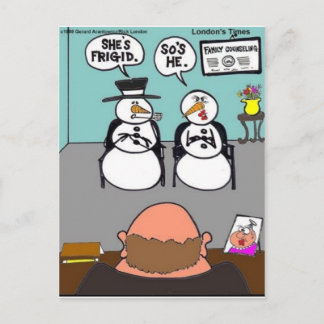Frosty Relationships Funny Christmas gifts & Tees Holiday Postcard