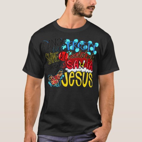 Frosty Rudolph Santa Love Like Jesus Christmas Xma T_Shirt