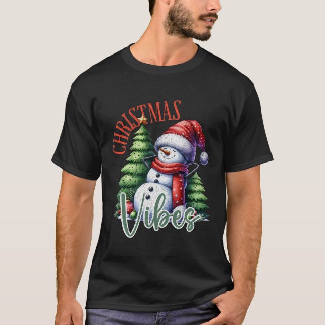 Frosty’s Christmas Vibes Boutique T-Shirt (Front)