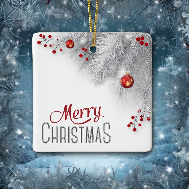 Frosty Silver Bough Red Decorations Christmas (Creator Uploaded)