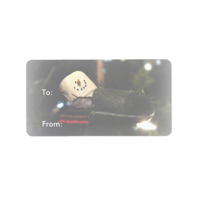 Frosty S'mores Snowman 2 Gift Labels (Front)