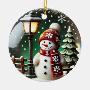 Frosty Snow Globe Ceramic Ornament
