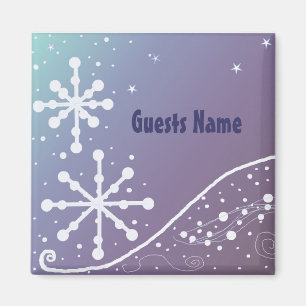 Frosty Snowflake Place Holder Magnet