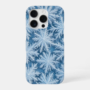 Frosty Snowflakes on a Frozen Surface in Winter iPhone 16 Pro Case
