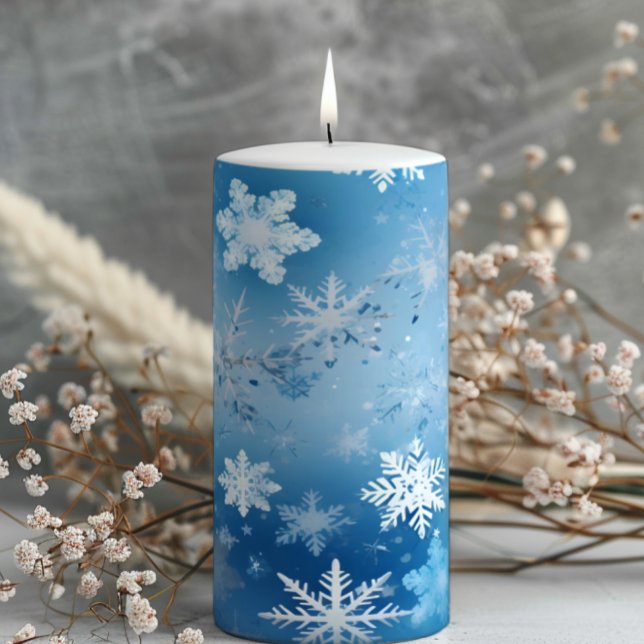 Frosty Snowflakes  Pillar Candle (Creator Uploaded)