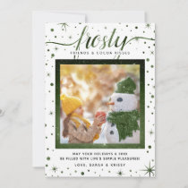 Frosty Snowflakes &amp; Simple Pleasures | Green Holiday Card