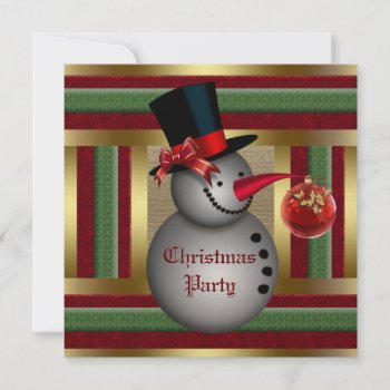 Frosty Snowman Christmas Party Invitation by christmas_tshirts at Zazzle