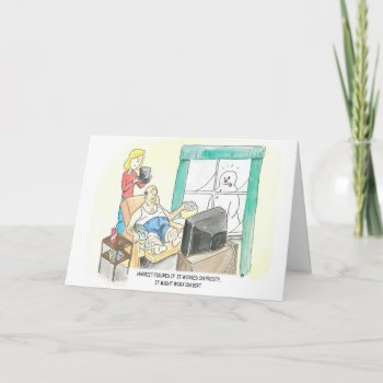 Frosty Snowman Hat On Bert Humorous Holiday Card by esseef at Zazzle