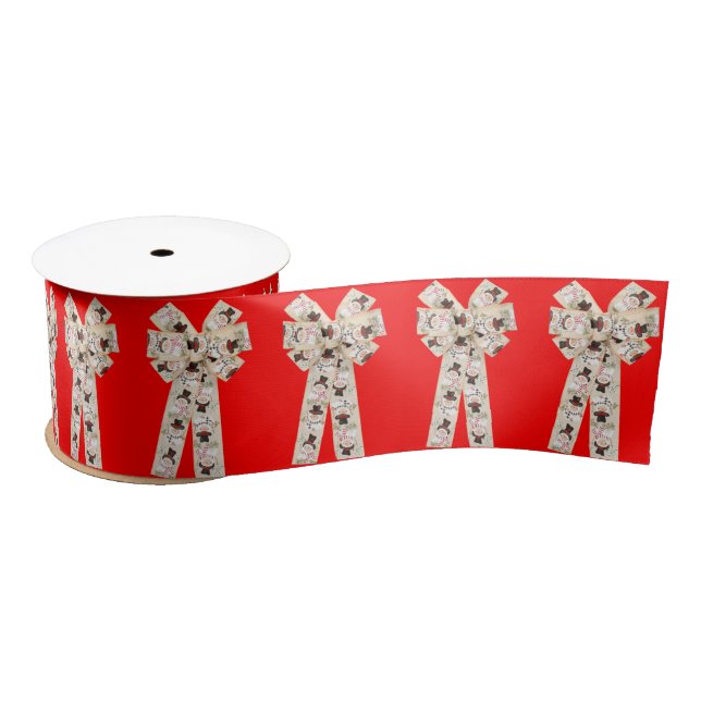 Frosty Snowman Red Ribbon (Spool)
