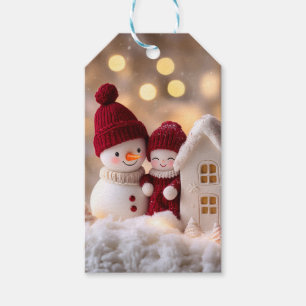 Frosty Snowman Siblings Winter Joy Gift Tags