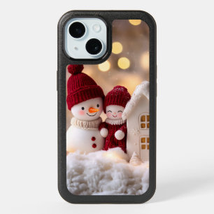 Frosty Snowman Siblings Winter Joy iPhone 15 Case