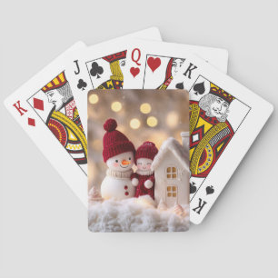 Frosty Snowman Siblings Winter Joy Poker Cards