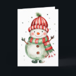 Frosty Snowman Winter Blank Card<br><div class="desc">Capture the charm of winter with this Frosty Snowman Blank Card! Its festive design makes it perfect for Christmas cards,  seasonal letters,  or cozy notes by the fire. With plenty of space inside,  you can write your own heartfelt message. A versatile holiday card that’s both fun and festive.</div>