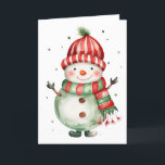 Frosty Snowman Winter Blank Card<br><div class="desc">Capture the charm of winter with this Frosty Snowman Blank Card! Its festive design makes it perfect for Christmas cards,  seasonal letters,  or cozy notes by the fire. With plenty of space inside,  you can write your own heartfelt message. A versatile holiday card that’s both fun and festive.</div>