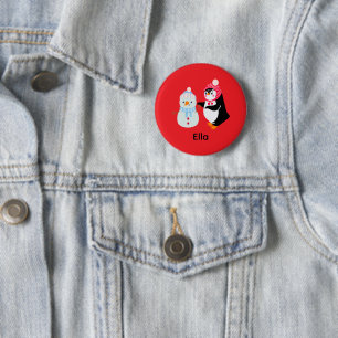 Frosty the Snowman and Penguin Button