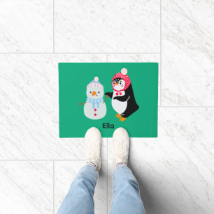 Frosty the Snowman and Penguin Doormat