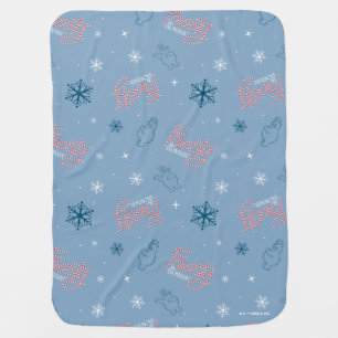 Frosty the Snowman Blue Snowflake Pattern Baby Blanket