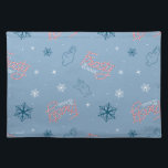 Frosty the Snowman Blue Snowflake Pattern Cloth Placemat<br><div class="desc">Chill out with Frosty the Snowman in this fun winter holiday pattern,  featuring Frosty waving amongst falling snow and his candy cane logo! This pattern is great on gift wrap,  cozy fleece blankets,  and party supplies. Shop this design on many more custom Zazzle products!</div>