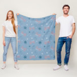 Frosty the Snowman Blue Snowflake Pattern Fleece Blanket<br><div class="desc">Chill out with Frosty the Snowman in this fun winter holiday pattern,  featuring Frosty waving amongst falling snow and his candy cane logo! This pattern is great on gift wrap,  cozy fleece blankets,  and party supplies. Shop this design on many more custom Zazzle products!</div>