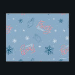 Frosty the Snowman Blue Snowflake Pattern Holiday Postcard<br><div class="desc">Chill out with Frosty the Snowman in this fun winter holiday pattern,  featuring Frosty waving amongst falling snow and his candy cane logo! This pattern is great on gift wrap,  cozy fleece blankets,  and party supplies. Shop this design on many more custom Zazzle products!</div>