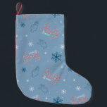 Frosty the Snowman Blue Snowflake Pattern Small Christmas Stocking<br><div class="desc">Chill out with Frosty the Snowman in this fun winter holiday pattern,  featuring Frosty waving amongst falling snow and his candy cane logo! This pattern is great on gift wrap,  cozy fleece blankets,  and party supplies. Shop this design on many more custom Zazzle products!</div>