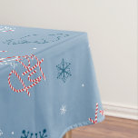 Frosty the Snowman Blue Snowflake Pattern Tablecloth