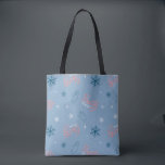 Frosty the Snowman Blue Snowflake Pattern Tote Bag<br><div class="desc">Chill out with Frosty the Snowman in this fun winter holiday pattern,  featuring Frosty waving amongst falling snow and his candy cane logo! This pattern is great on gift wrap,  cozy fleece blankets,  and party supplies. Shop this design on many more custom Zazzle products!</div>
