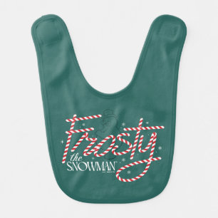 Frosty the Snowman Candy Cane Logo Baby Bib