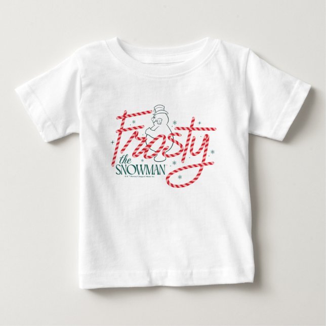 Frosty the Snowman Candy Cane Logo Baby T-Shirt (Front)