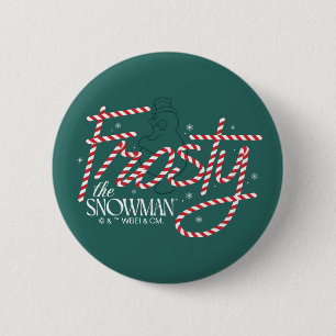 Frosty the Snowman Candy Cane Logo Button