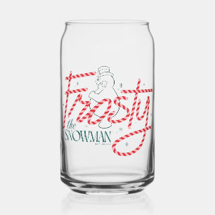 Frosty the Snowman Candy Cane Logo Can Glass