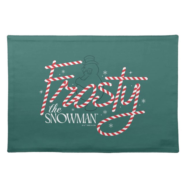 Frosty the Snowman Candy Cane Logo Cloth Placemat (Front)