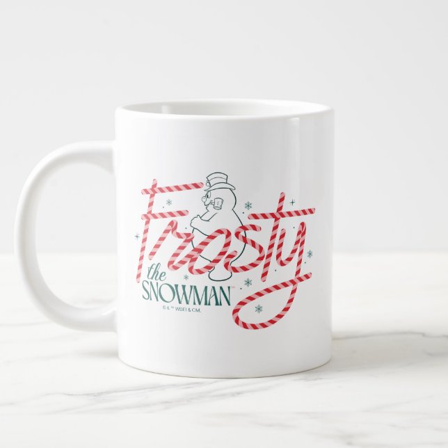 Frosty the Snowman Candy Cane Logo Giant Coffee Mug (Left)