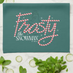 Frosty the Snowman Candy Cane Logo Kitchen Towel