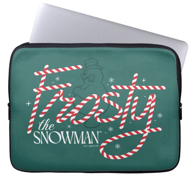 Frosty the Snowman Candy Cane Logo Laptop Sleeve (Front)