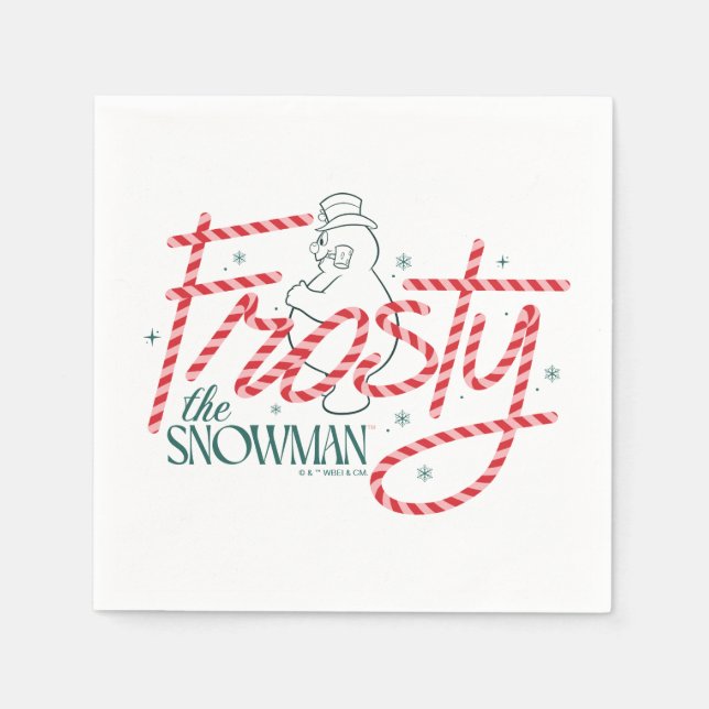 Frosty the Snowman Candy Cane Logo Napkins (Front)
