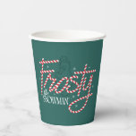 Frosty the Snowman Candy Cane Logo Paper Cups<br><div class="desc">Spread the magic this holiday season with Frosty the Snowman! Check out this festive candy cane style Frosty the Snowman logo on a cozy sweater,  mug,  or send greetings on a personalized card! Shop this desgin on more custom Zazzle gifts!</div>