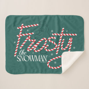 Frosty the Snowman Candy Cane Logo Sherpa Blanket