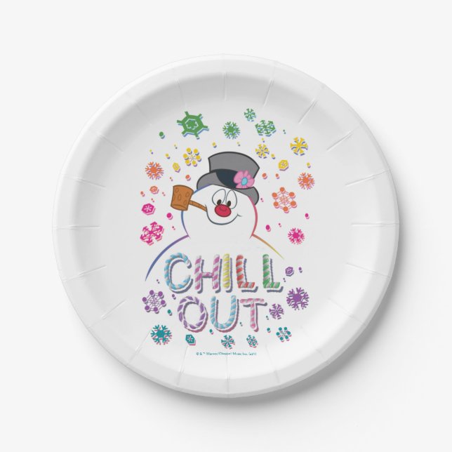 Frosty the Snowman™ | "Chill Out" Rainbow Colors Paper Plates (Front)
