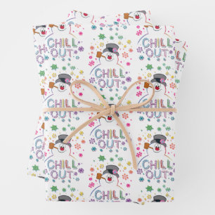 Frosty the Snowman™   "Chill Out" Rainbow Colors Wrapping Paper Sheets