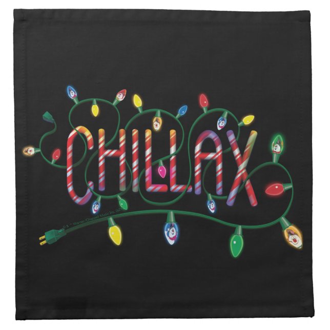 Frosty the Snowman™ | "Chillax" Holiday Lights Cloth Napkin (Front)