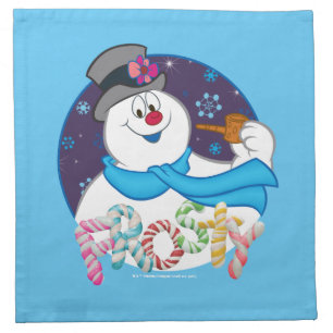 Frosty the Snowman™ Colorful Candy Cane Name Cloth Napkin