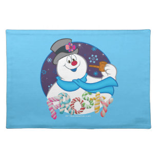 Frosty the Snowman™ Colorful Candy Cane Name Cloth Placemat