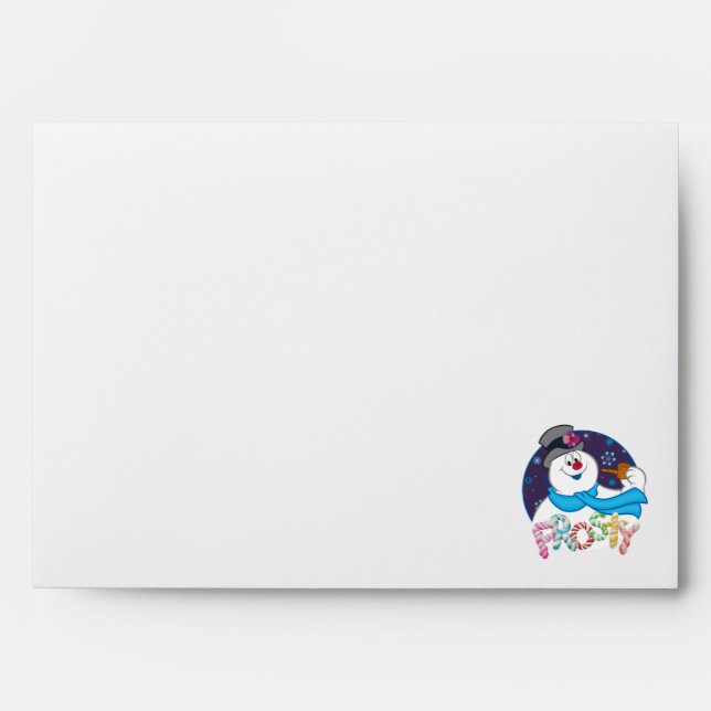 Frosty the Snowman™ | Colorful Candy Cane Name Envelope (Front)