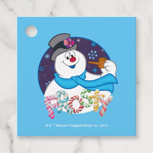 Frosty the Snowman  Colorful Candy Cane Name Favor Tags