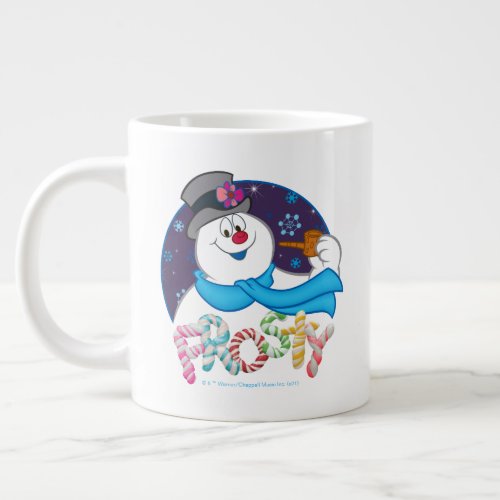 Frosty the Snowman  Colorful Candy Cane Name Giant Coffee Mug