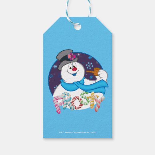 Frosty the Snowman  Colorful Candy Cane Name Gift Tags
